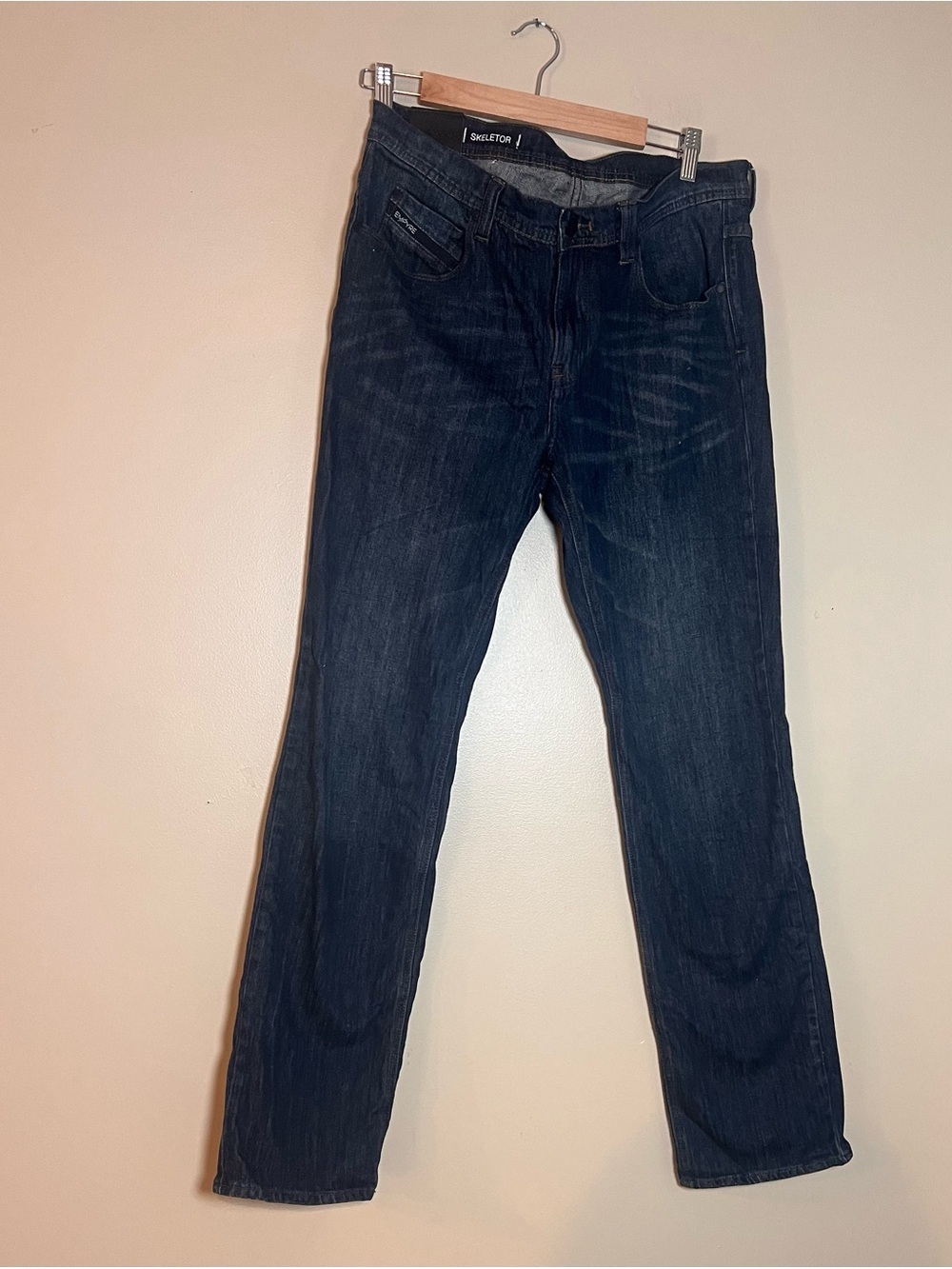 Empyre Skeletor Skinny Fit Denim Jeans Men’s Size 34x32 Dark Wash